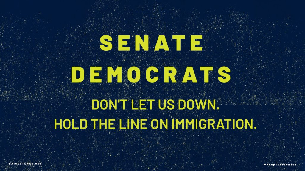 Senate Democrats: Don't let us down. Hold the line on immigration.